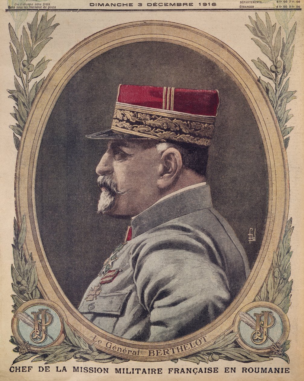 Général Berthelot, Chef de la mission militaire française en Roumanie, illustration de couverture du Petit Journal, supplément illustré, 3 décembre 1916 - French School