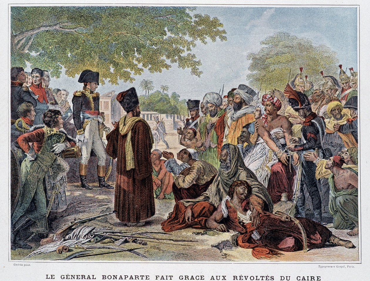 Le général Bonaparte remercie les révoltés du Caire - dans « Victoires et Conquêtes des Armées Françaises », Paris, n.d. 19e siècle - French School