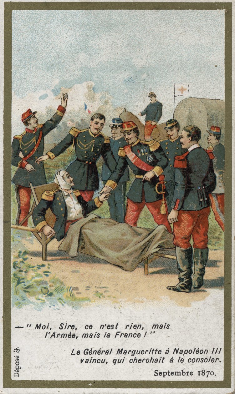 Général Jean Auguste Margueritte mortellement blessé lors de la bataille de Sedan le 2 septembre. - French School