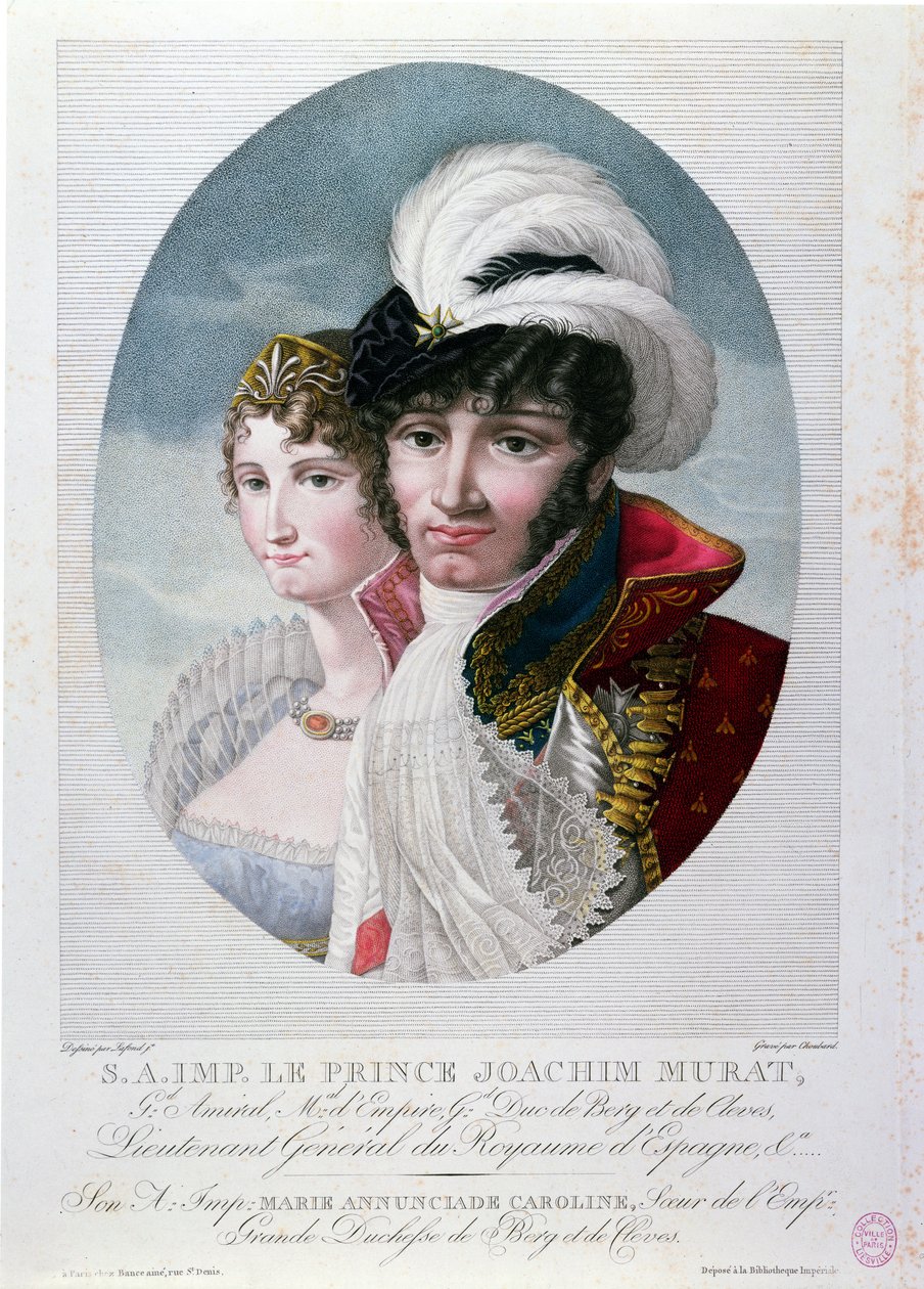 Général Joachim Murat (c.1767-1815) et sa femme Caroline Bonaparte (1782-1839) - French School