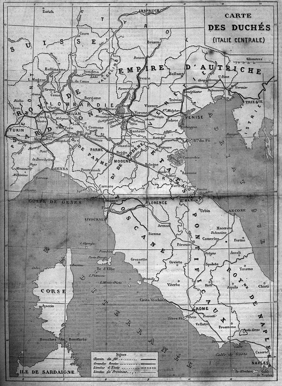 Carte géographique des duchés de l
