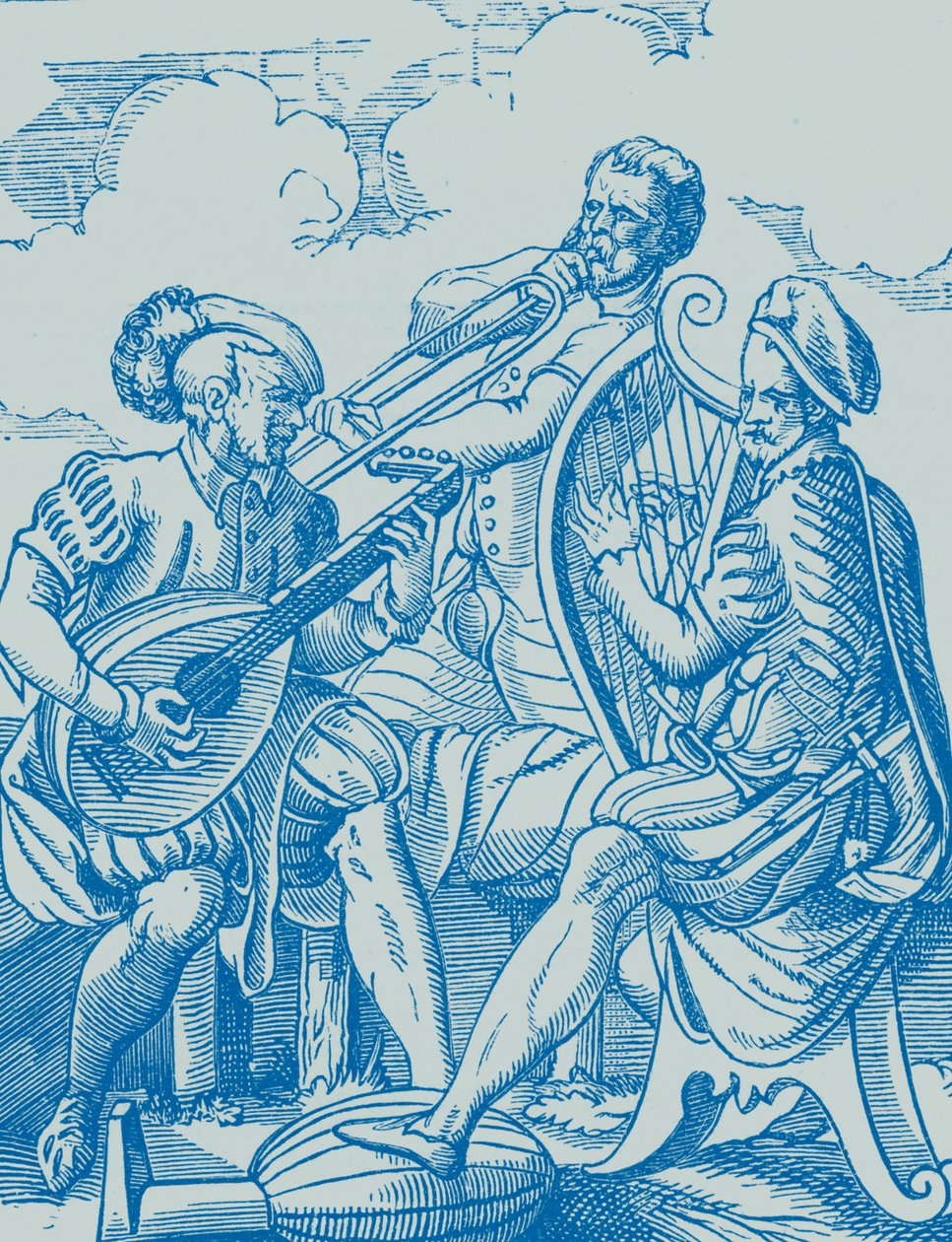 Musiciens allemands jouant du luth et de la guitare - French School
