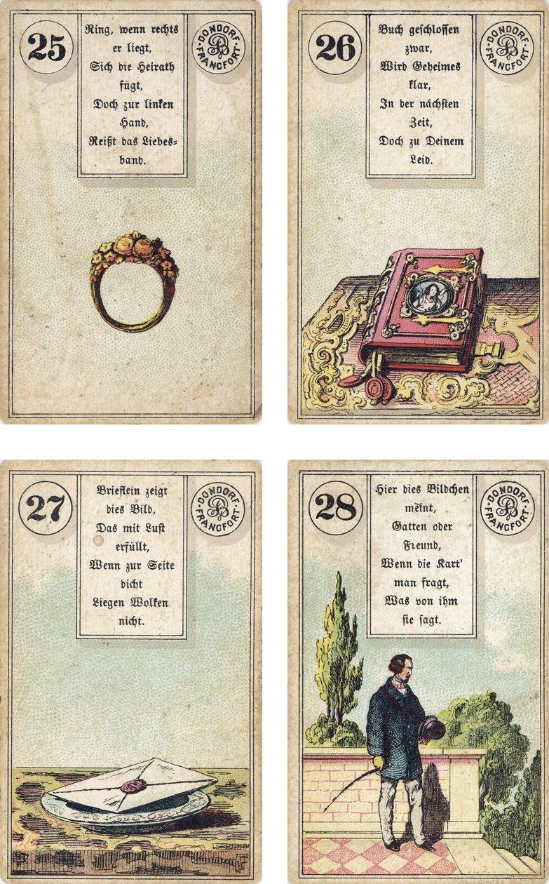 Édition allemande du jeu de cartomancie français Lenormand : L