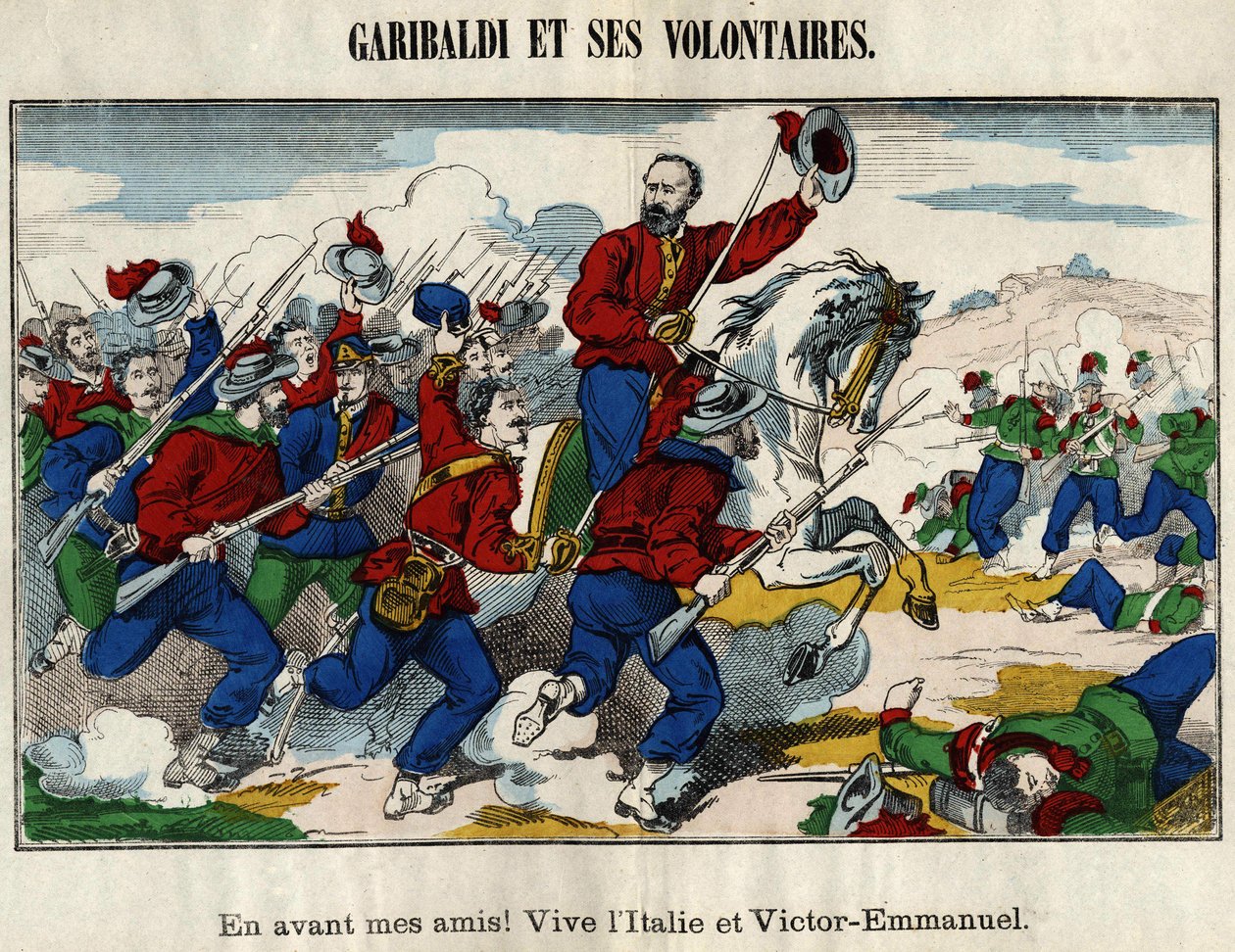 Giuseppe Garibaldi et les volontaires - French School