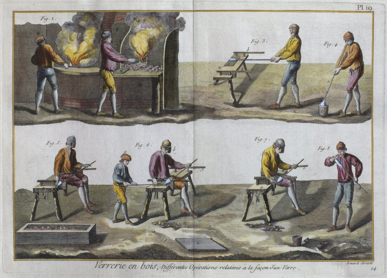 Soufflage de verre, illustration de l