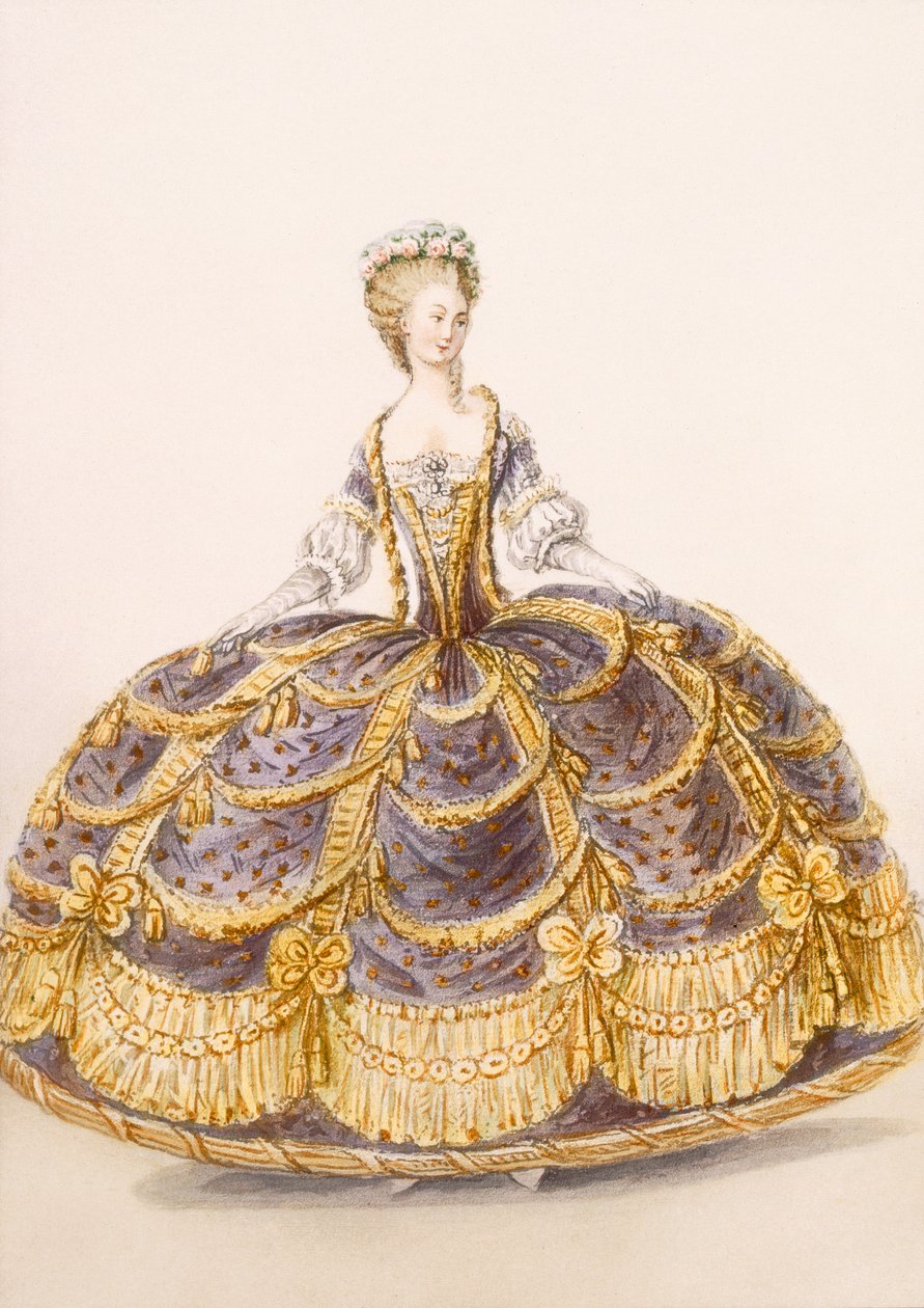 Robe appropriée pour une présentation à la cour, planche de Galeries des Modes et Costumes Français, c.1778-87 - French School