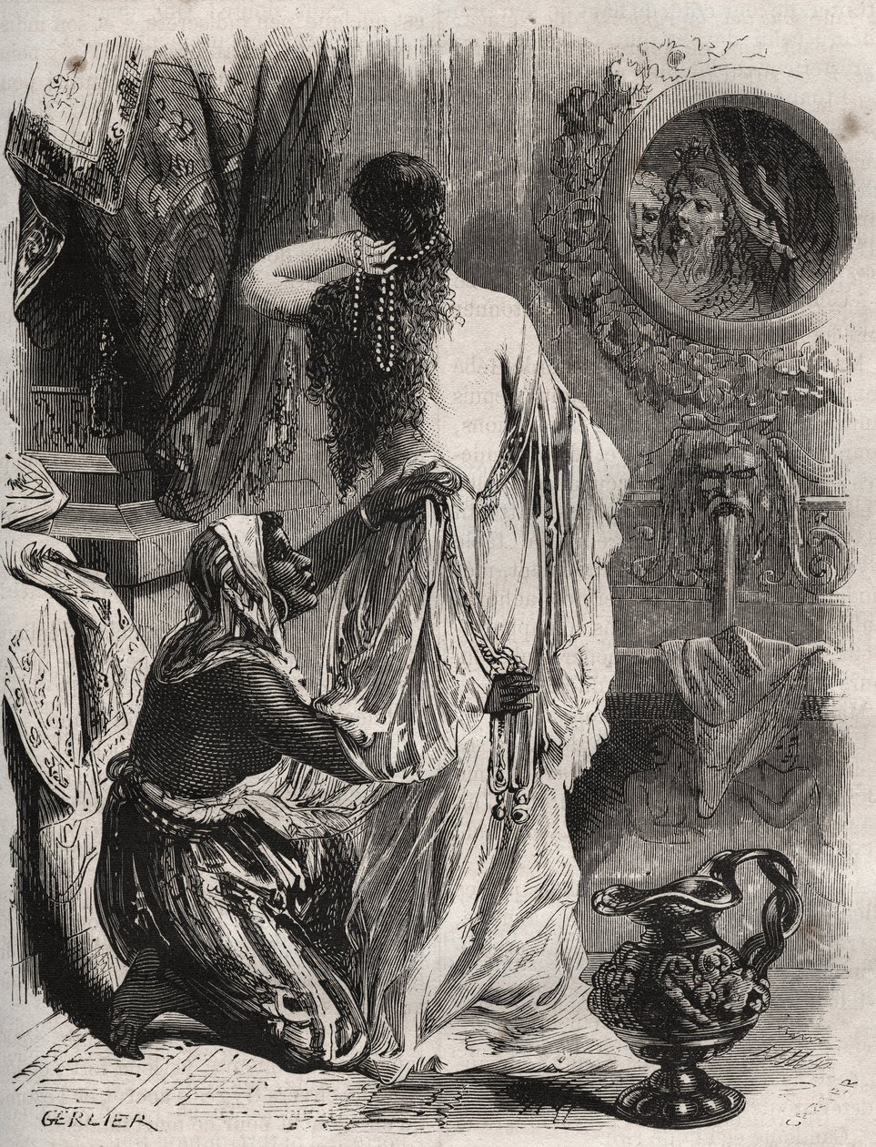 Mythologie grecque : le roi de Lydie Candaule montre sa femme nue à son confident Gygès, caché dans l