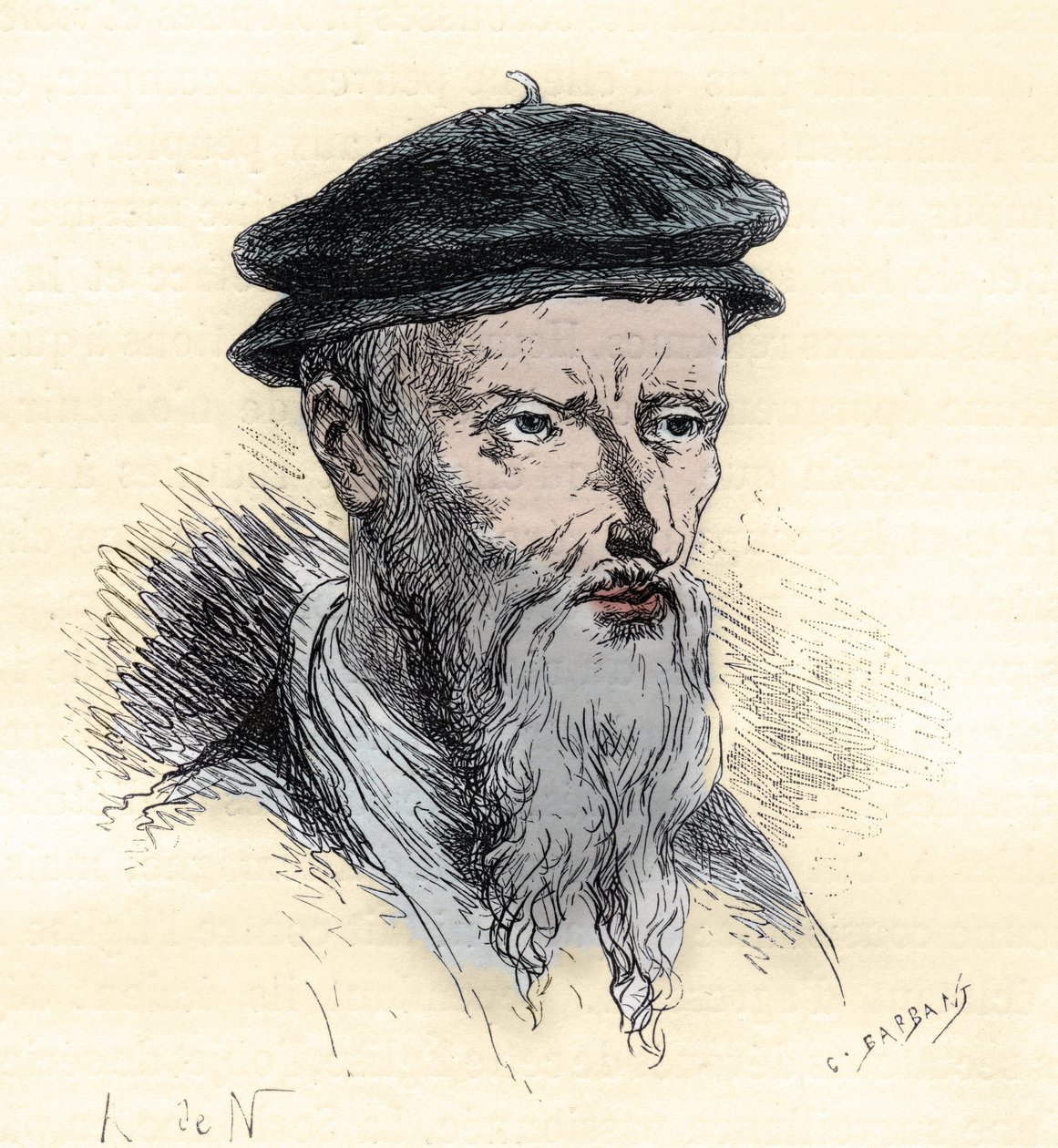 Guillaume Farel - 1489-1565 - gravure de « L