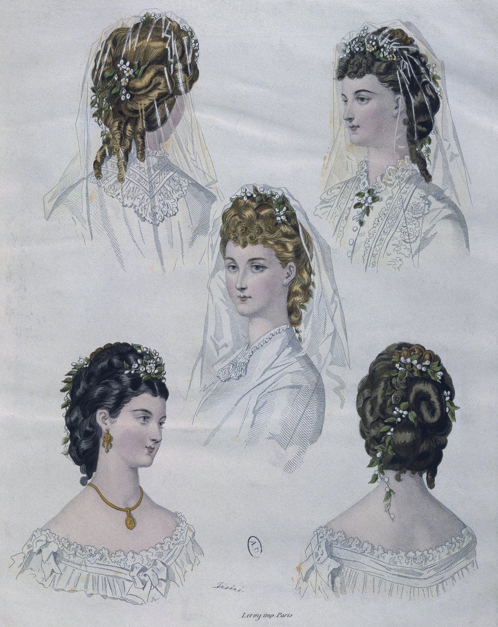 Coiffures, illustration de La Mode illustrée, 1872 - French School
