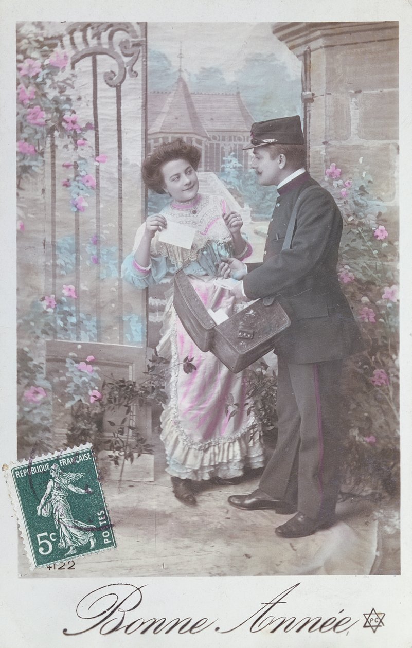 Carte postale de Bonne Année, début du XXe siècle - French School
