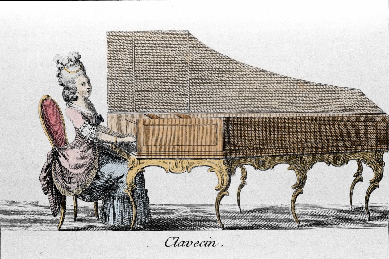 Joueur de clavecin (Clavicembalo, cembalo). - French School