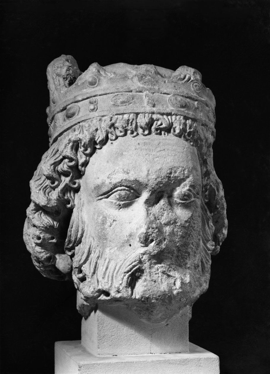 Tête de Clothar Ier, roi des Francs, dit le Vieux - French School