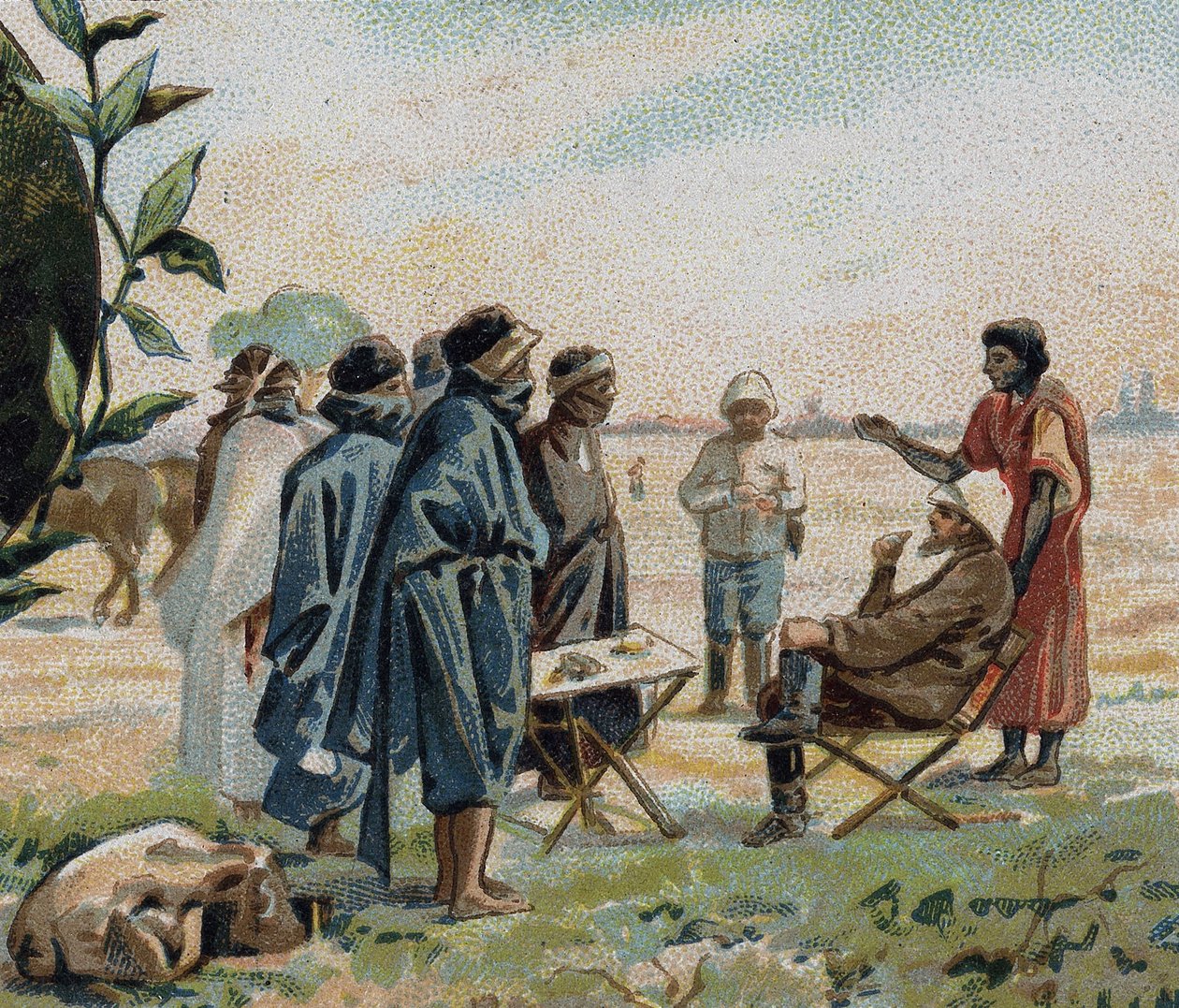 Henri Duveyrier, géographe et voyageur français (1840-1892), parlant avec les Touareg d