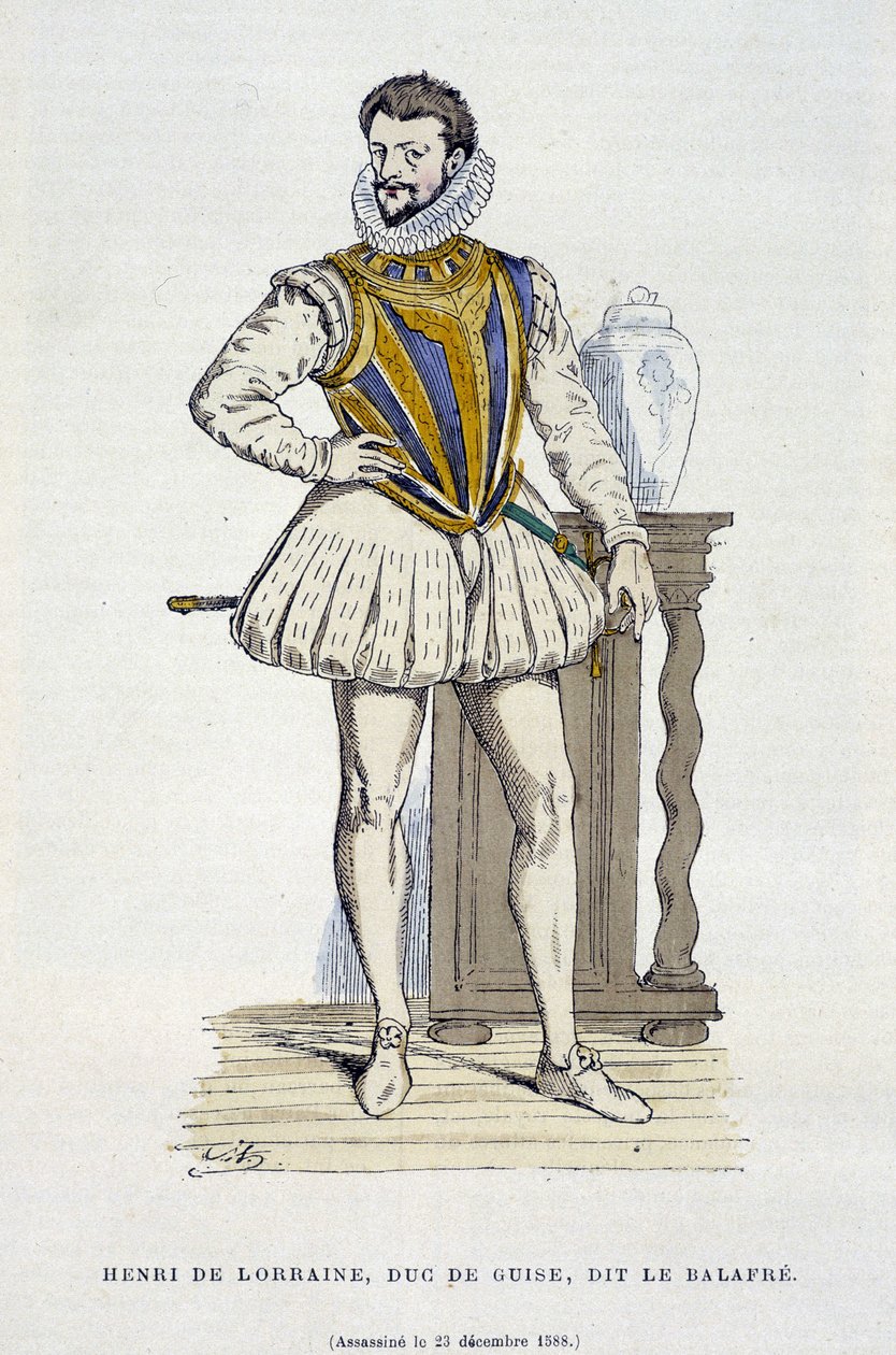 Henri de Lorraine, Duc de Guise, dit le Balafré (1550 - 1588) - dans « France et les Français à travers les siècles » par Augustin - French School