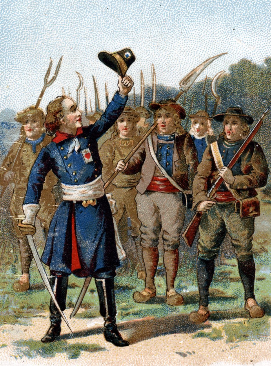 Henri du Vergier, comte de La Rochejaquelein (ou Verger de La Rochejacquelein) (1772-1794), chef soldat. Il a une marque sur la poitrine. - French School