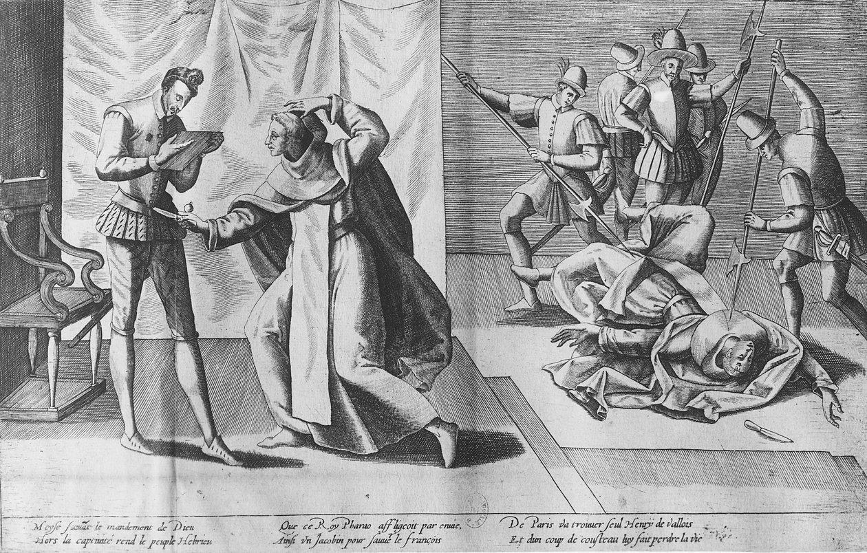 Henri III de France assassiné par Jacques Clément, 1er août 1589 - French School