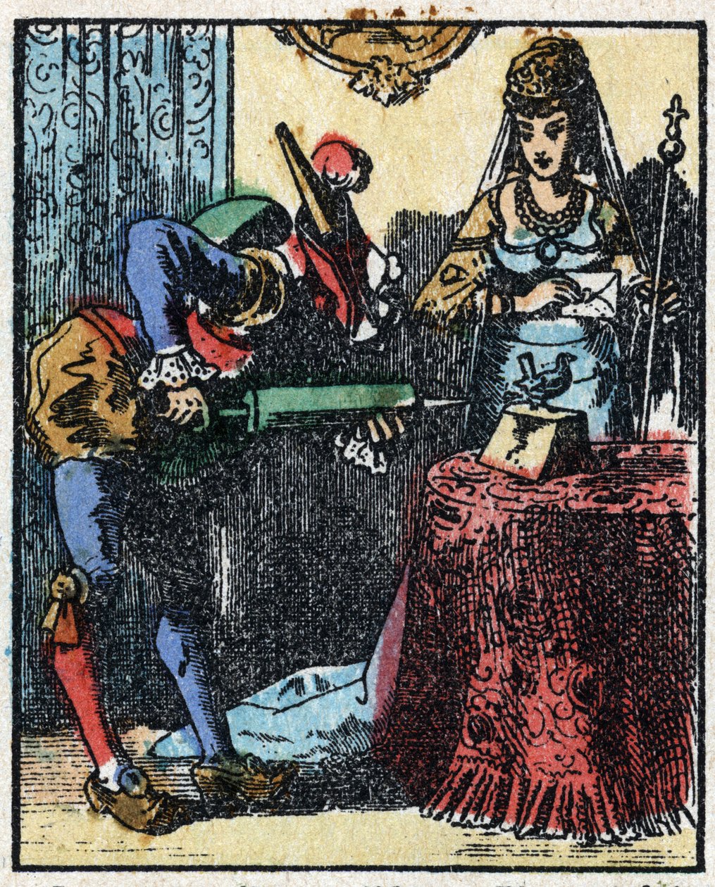 Histoire du Dr. Pulcinella (Polichinelle). Gravure sur bois de l