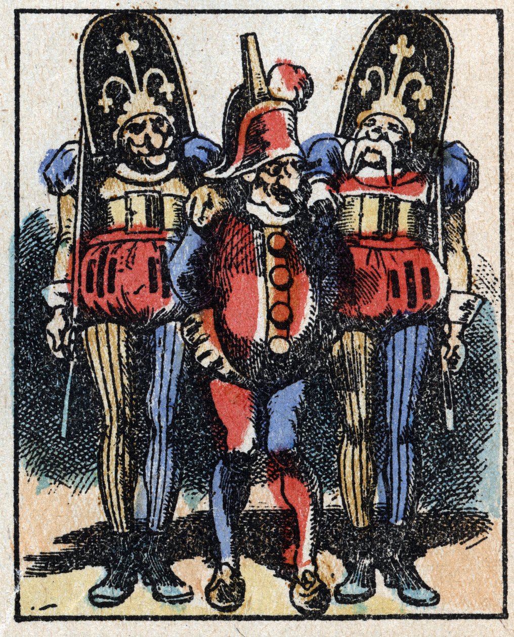 Histoire du Dr. Pulcinella (Polichinelle). Gravure sur bois de l