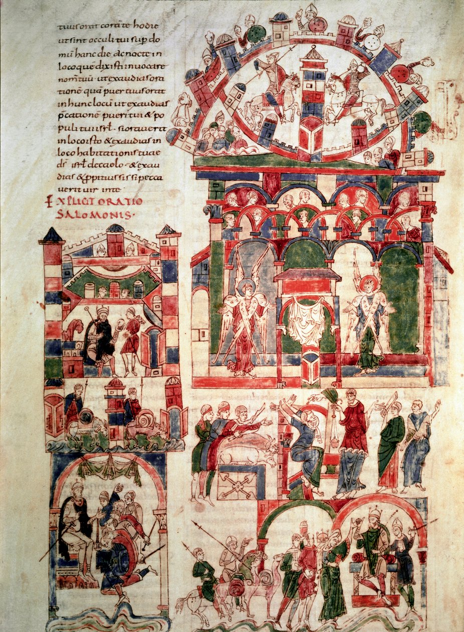 Histoire de la vie du roi Salomon Page de la Bible de Noailles (ou Bible de Sant Pere de Roda ou Saint Pierre de Rodas) 10e ou 11e siècle Paris, B.N. - French School