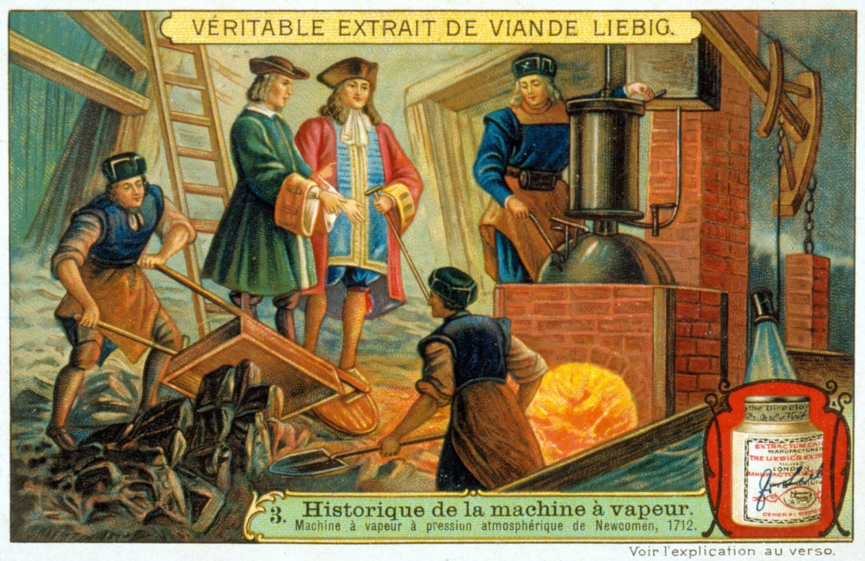 Histoire de la machine à vapeur : Machine à vapeur à pression atmosphérique de Newcomen - French School