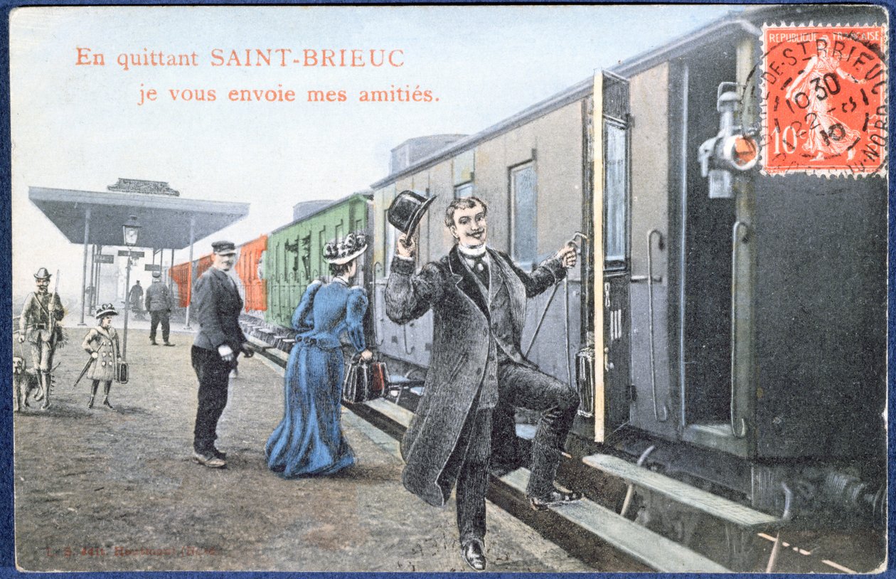 Carte postale de vacances de Saint-Brieuc, vers 1910 (d
