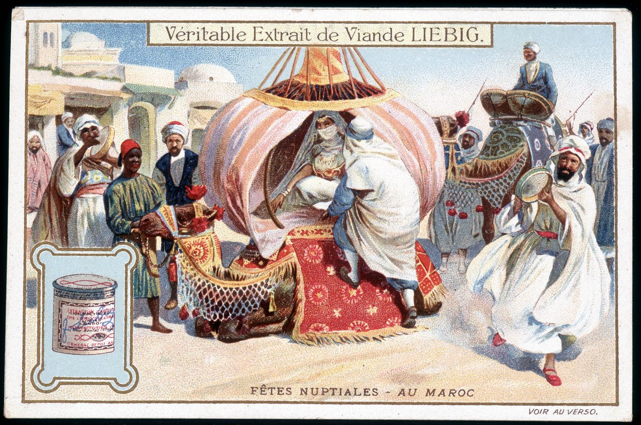 Lune de miel au Maroc - chromo. Liebig, vers 1895 - French School
