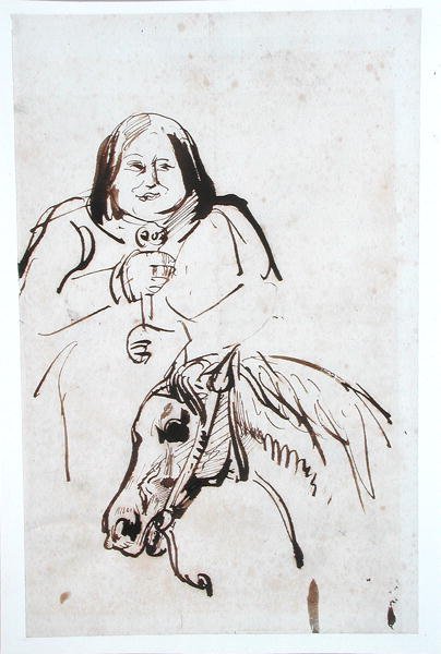 Honoré de Balzac (1799-1850) et son cheval - French School
