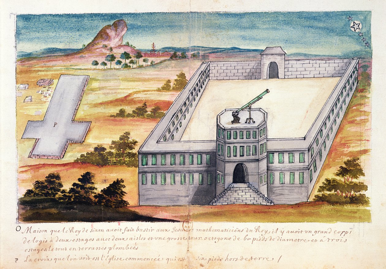 Maison et observatoire construits par le roi de Siam pour les mathématiciens jésuites, d