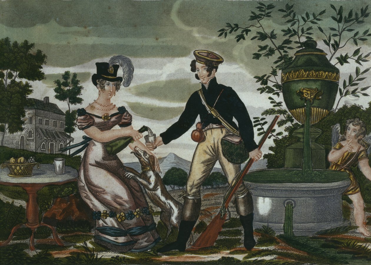 Rendez-vous de chasse, planche 2, début du XIXe siècle - French School