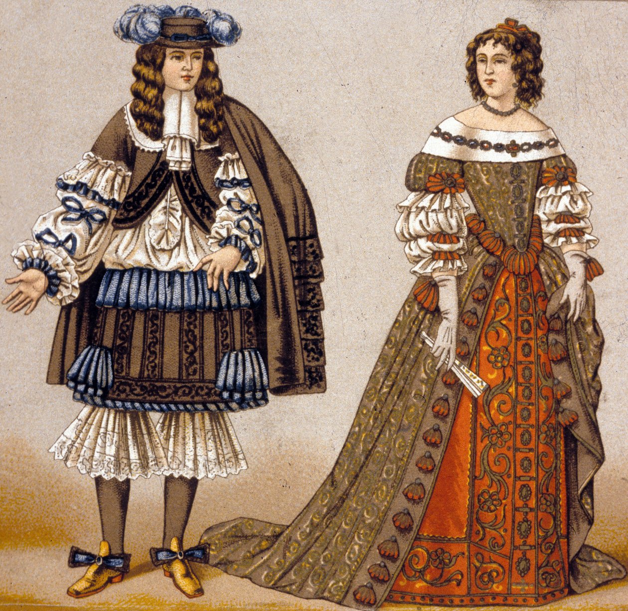 Illustration des personnages Alceste et Célimène dans la pièce "Le Misanthrope" de Molière - French School