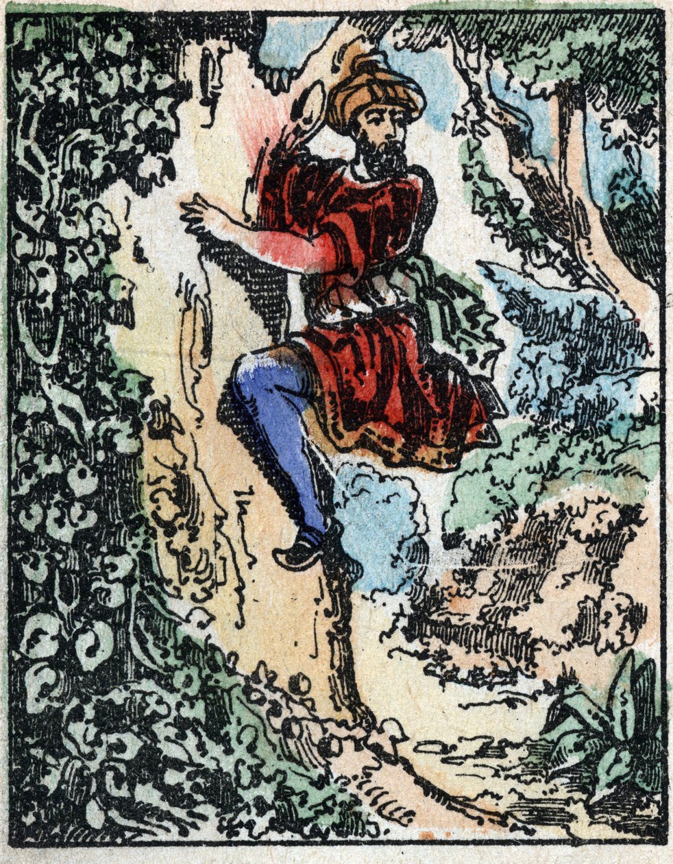 Illustration pour les Contes des Mille et Une Nuits. Ali-Baba. Gravure sur bois de l