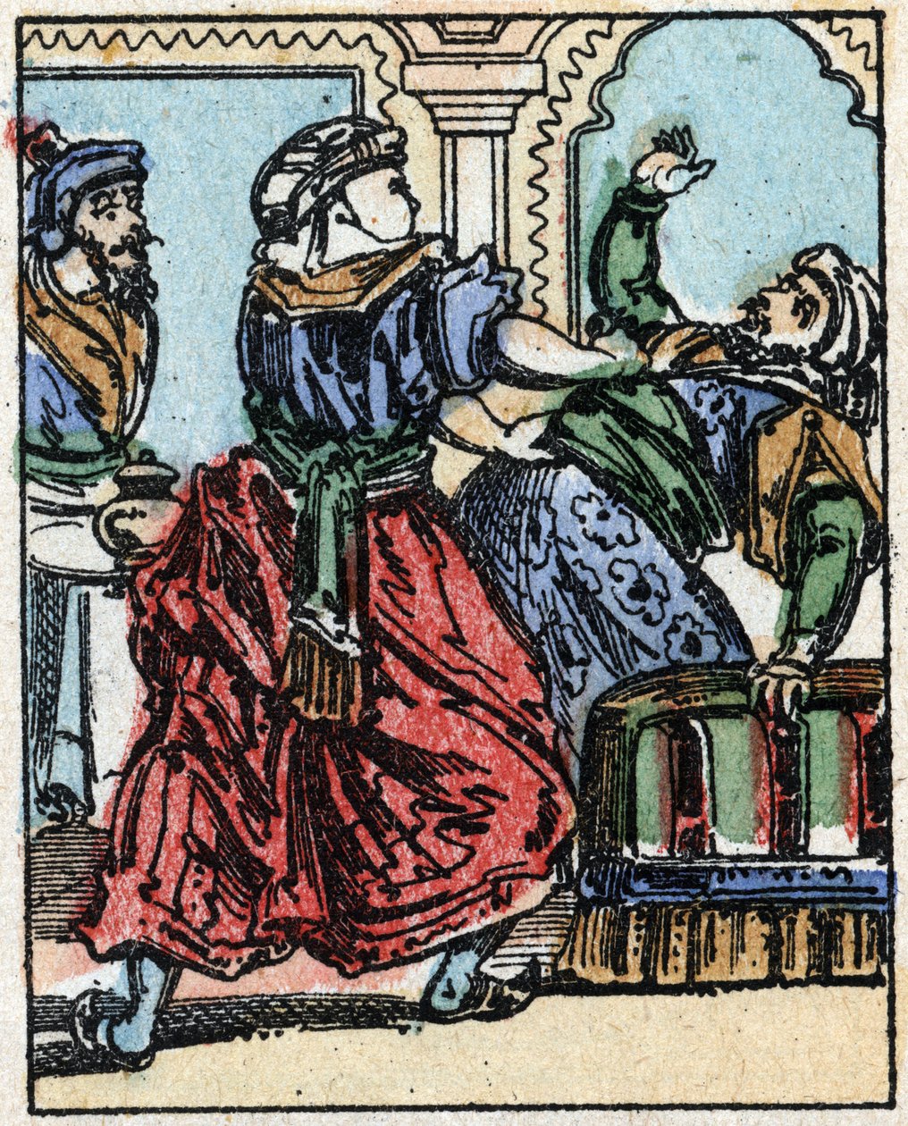 Illustration pour les Contes des Mille et Une Nuits. Ali-Baba. Gravure sur bois de l