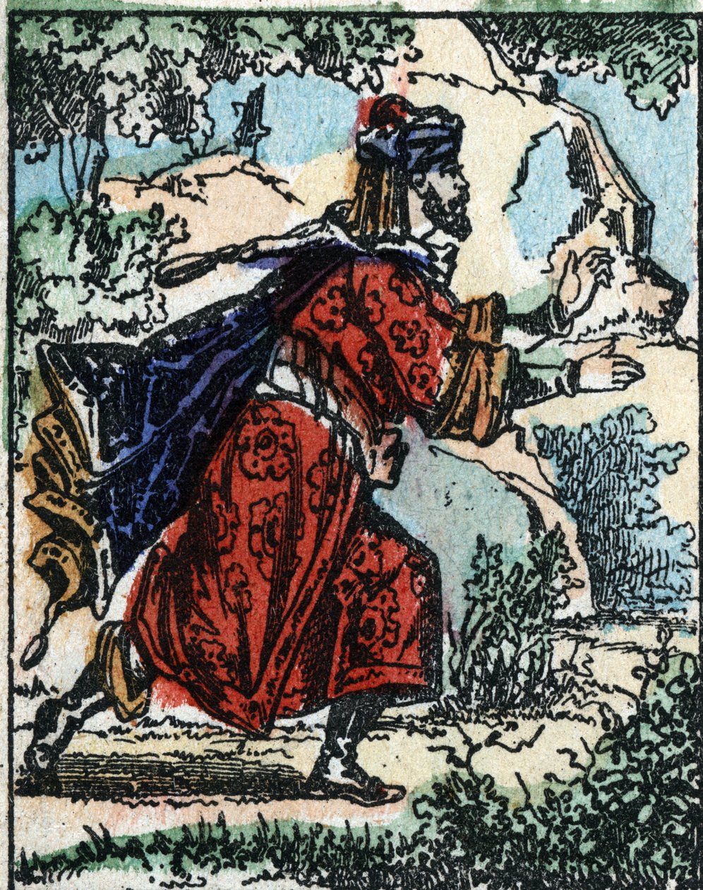 Illustration pour les Contes des Mille et Une Nuits. Ali Baba. Gravure sur bois de l