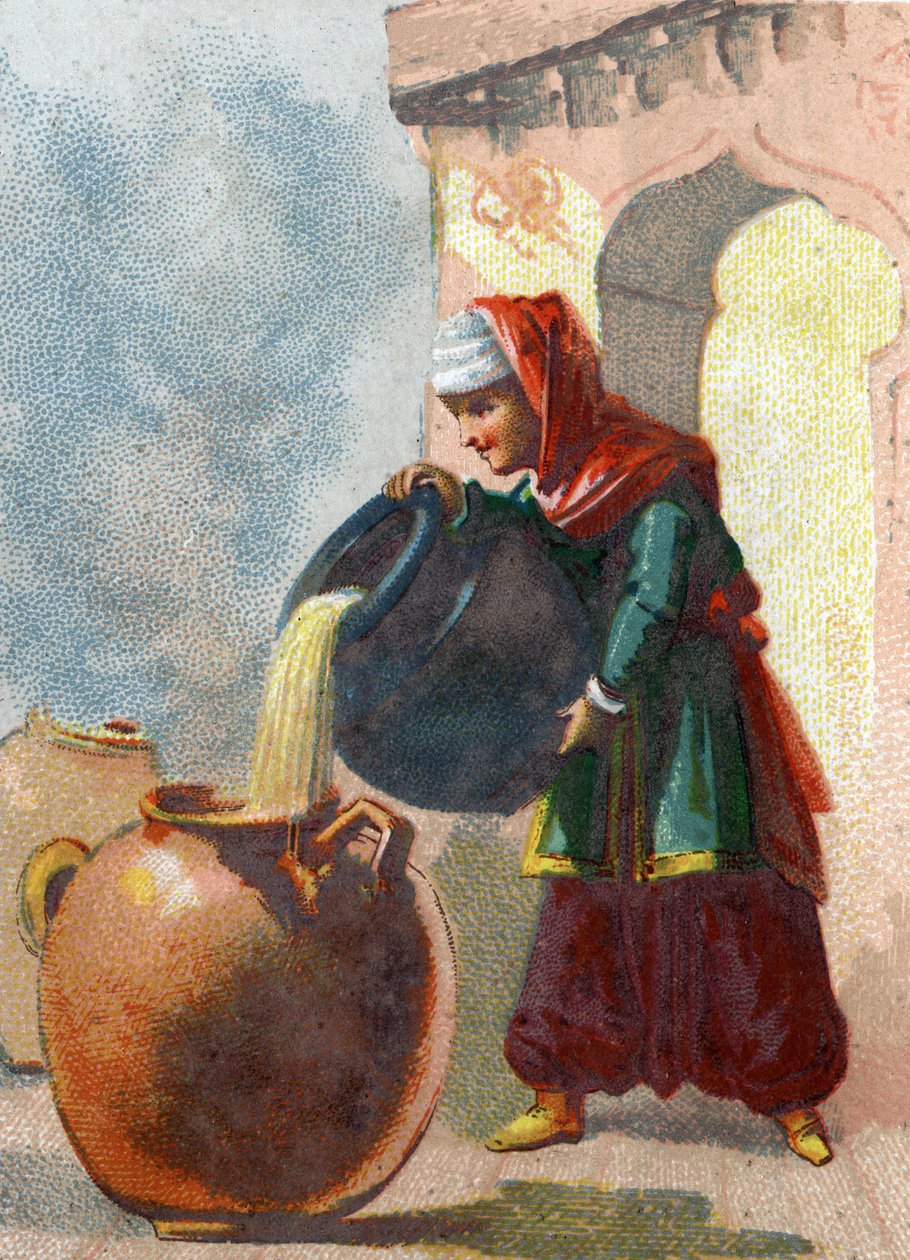 Illustration des Contes des Mille et Une Nuits. Morgiane, esclave d