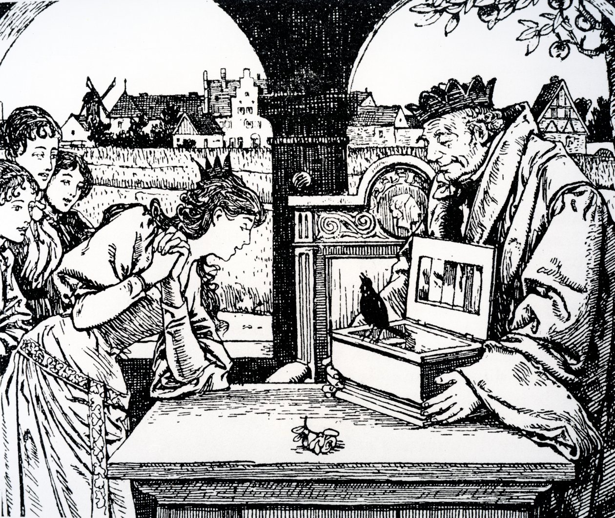 Illustration de La Princesse et le Porcher par Hans Christian Andersen - French School