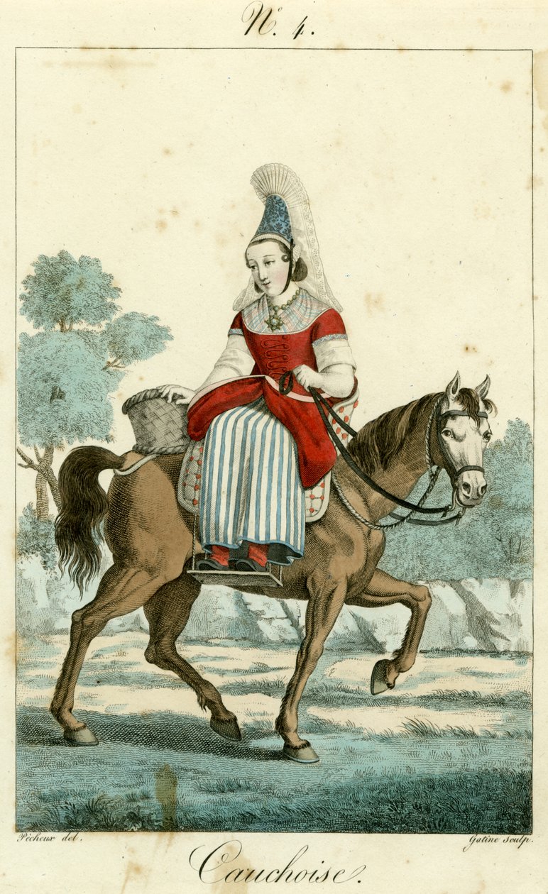 Illustration no. 4, costume Cauchoise - French School