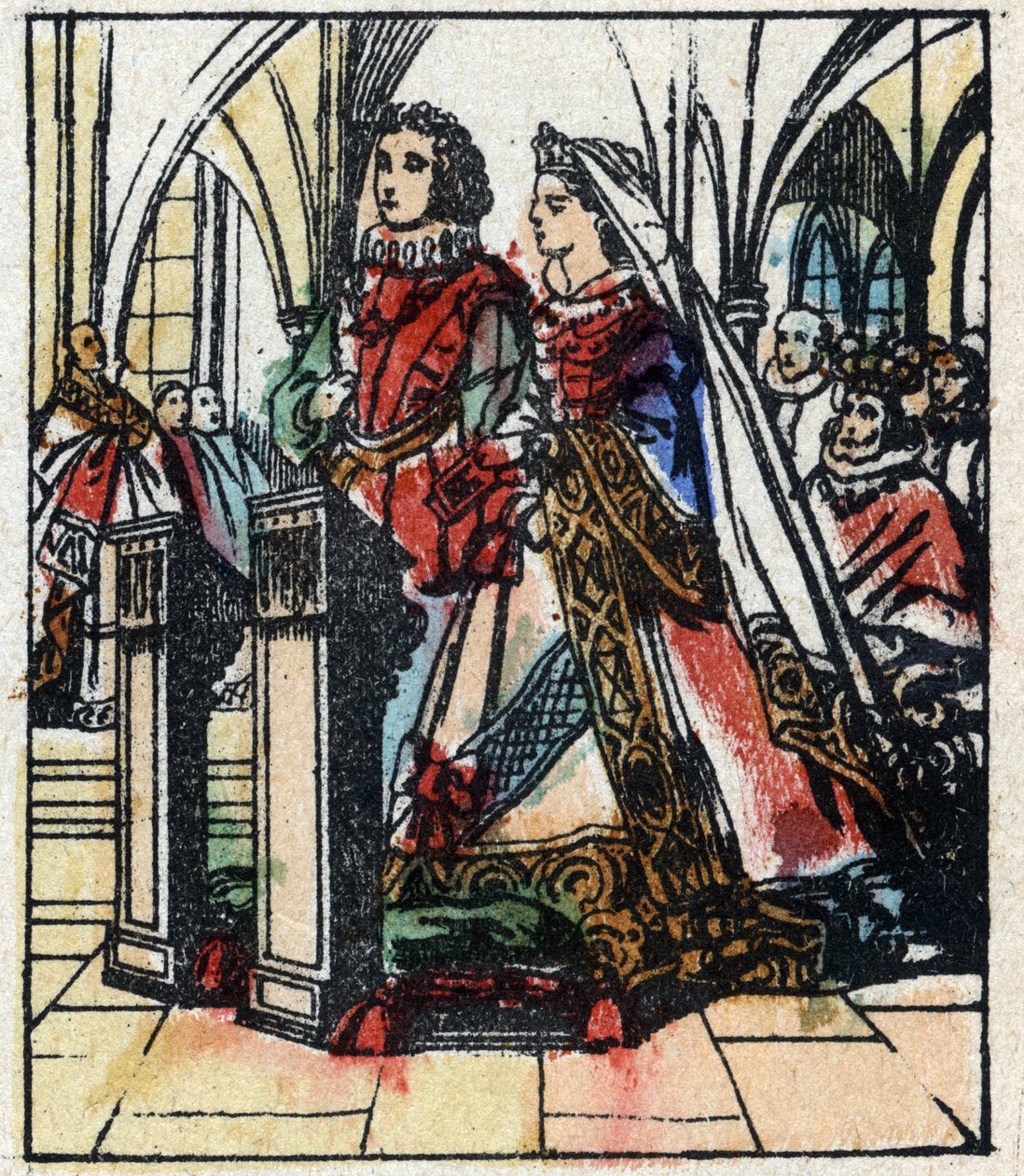 Illustration du conte de Charles Perrault « Cendrillon ou La Petite Pantoufle de verre ». Gravure sur bois d