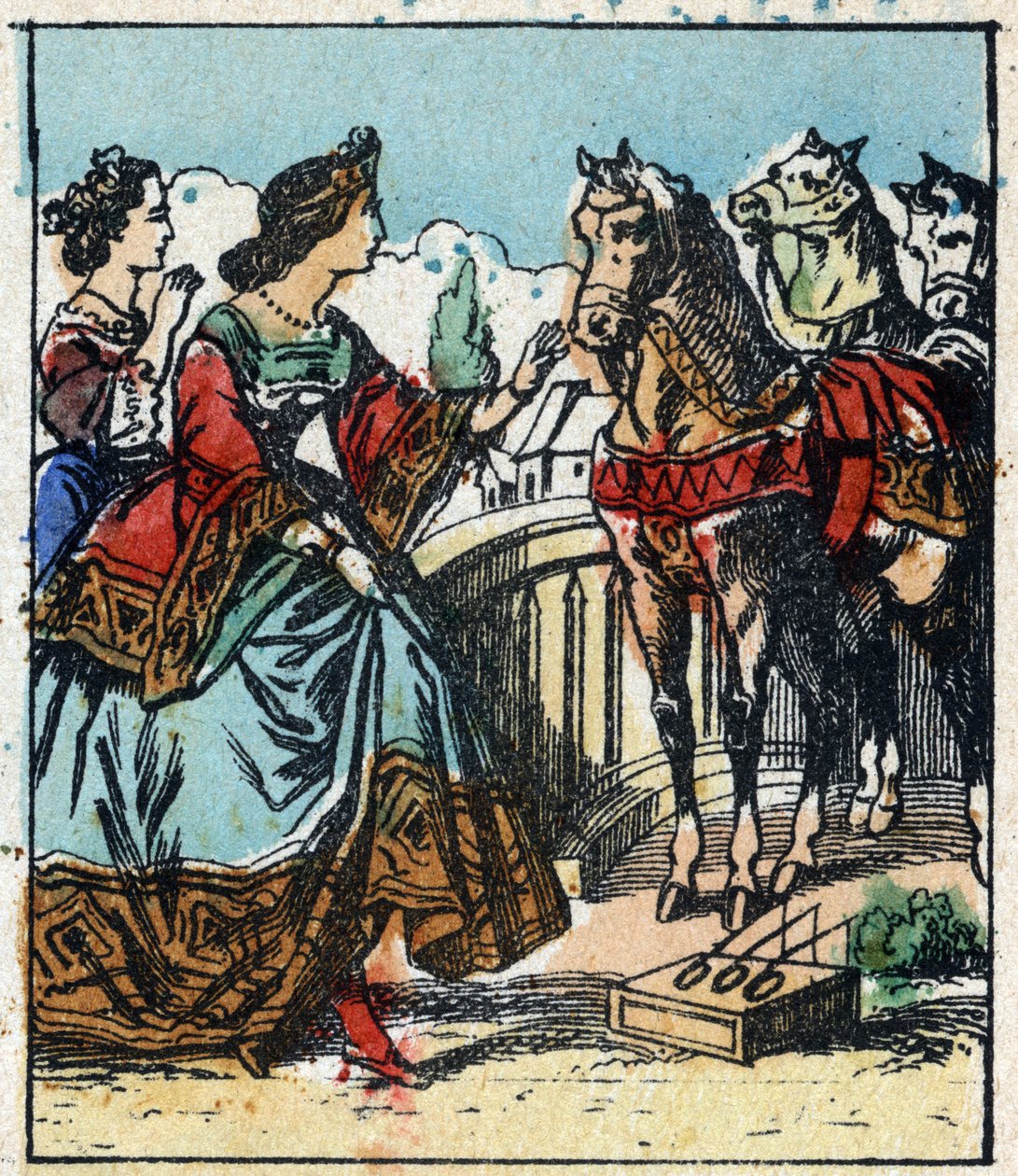 Illustration du conte de Charles Perrault "Cendrillon ou La Petite Pantoufle de verre". Gravure sur bois de l