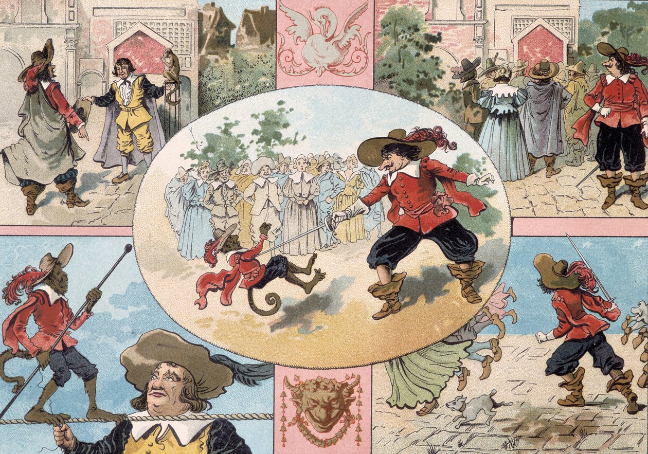 Illustration de Cyrano de Bergerac, illustration du roman de Cyrano de Bergerac : "L