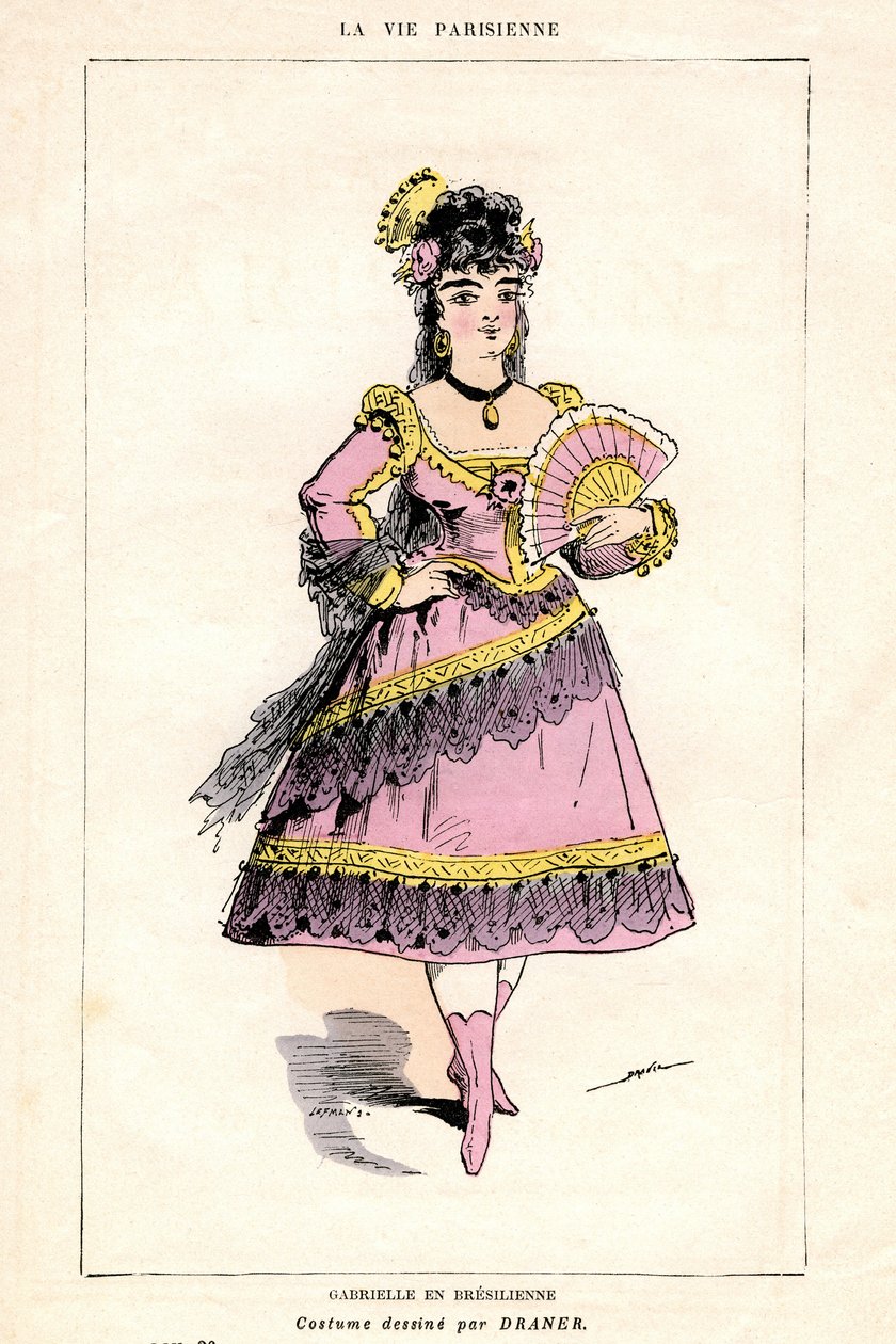Illustration de "La Vie Parisienne", pièce et opéra (opéra-bouffe) de Jacques Offenbach sur un livret de Ludovic Halevy et Henri (Henry) Meilhac, édition du livre par la Librairie de l