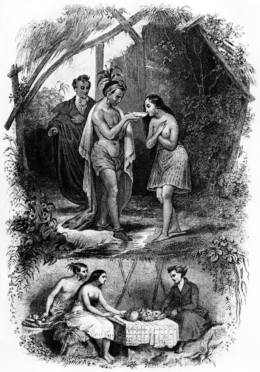 Illustration du roman "Les Natchez" de François René de Chateaubriand - French School