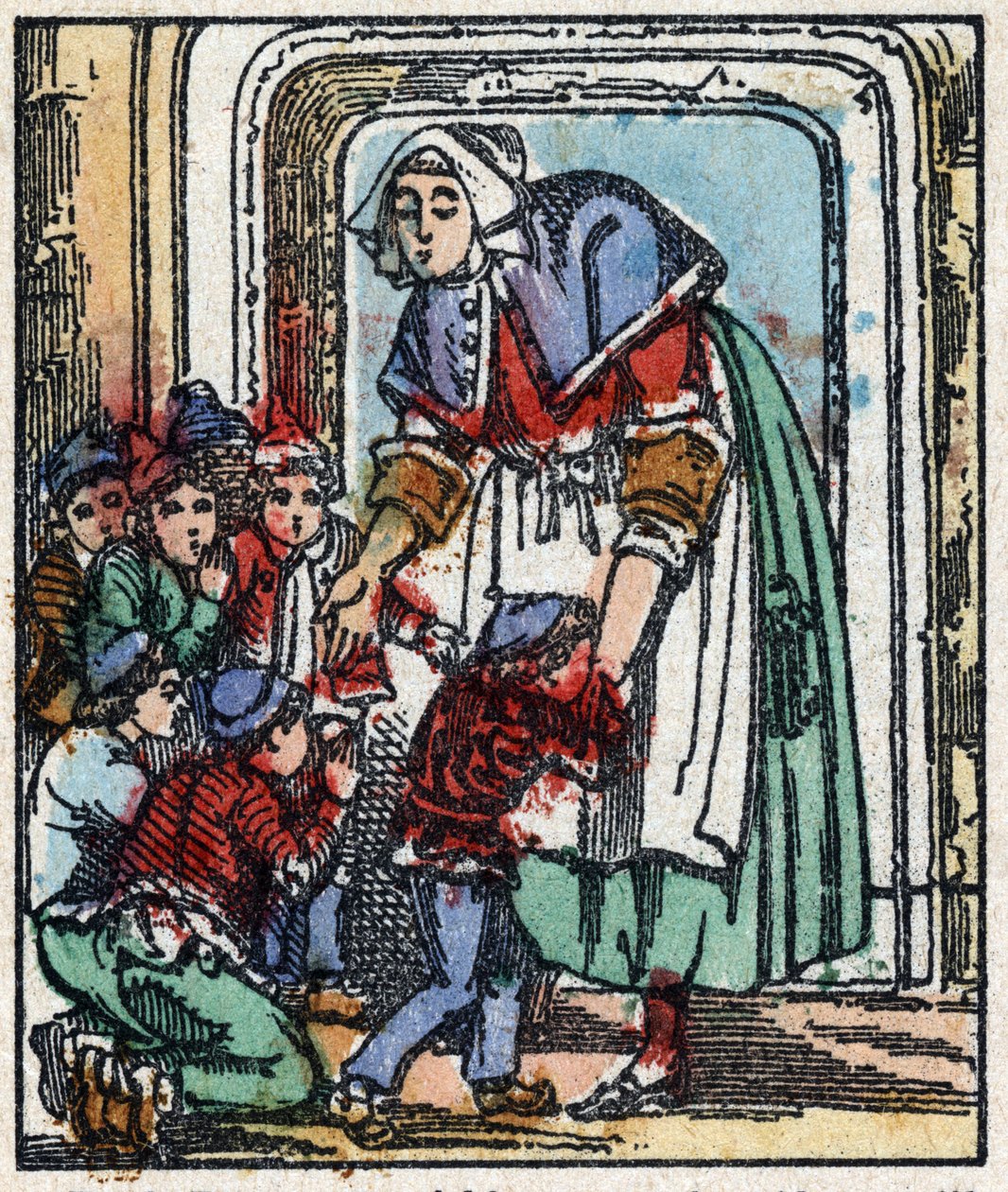 Illustration du conte « Le Petit Poucet » de Charles Perrault. Gravure sur bois de l