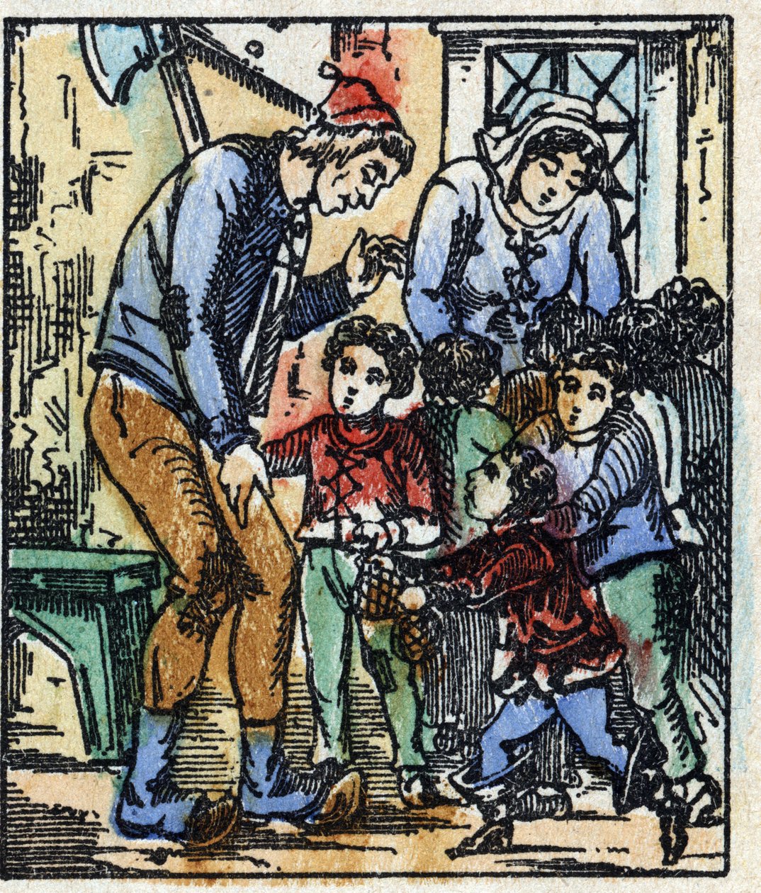 Illustration du conte « Le Petit Poucet » de Charles Perrault. Gravure sur bois de l