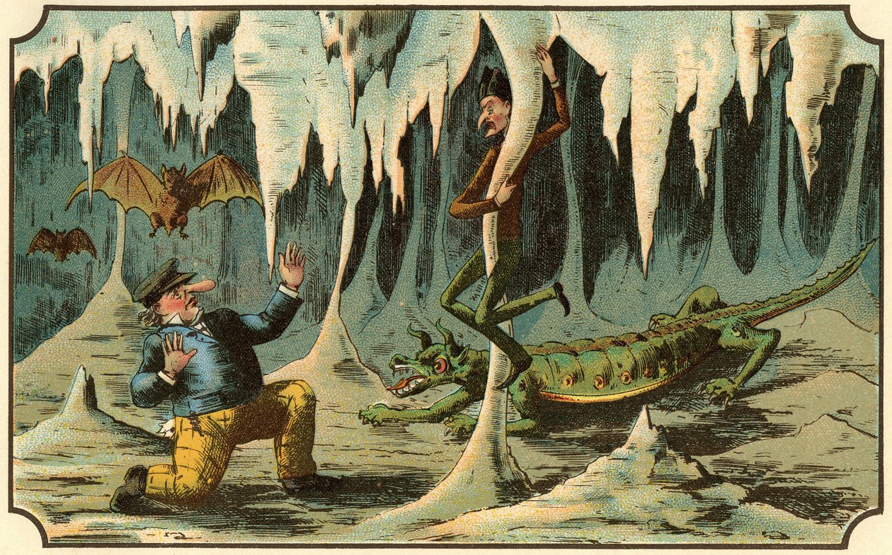 Illustration du livre "Voyage dans la lune avant 1900" par A. de Ville-d