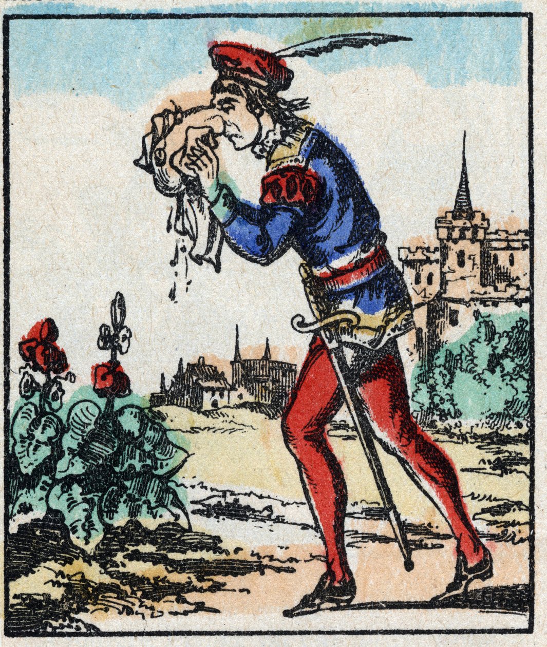 Illustration du conte « Les Aventures de Grand Flandrin ». Gravure sur bois de l
