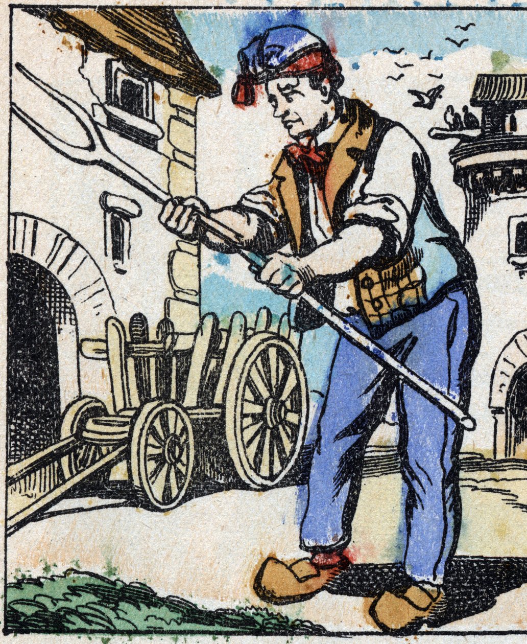 Illustration du conte « La Fourche du Diable ». Gravure sur bois de l