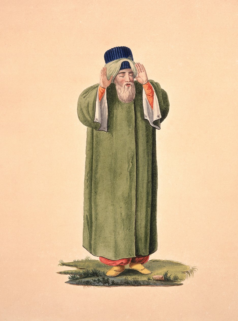 Imam appelant à la prière, probablement par Cousinery, période ottomane, troisième quart du 18ème siècle - French School