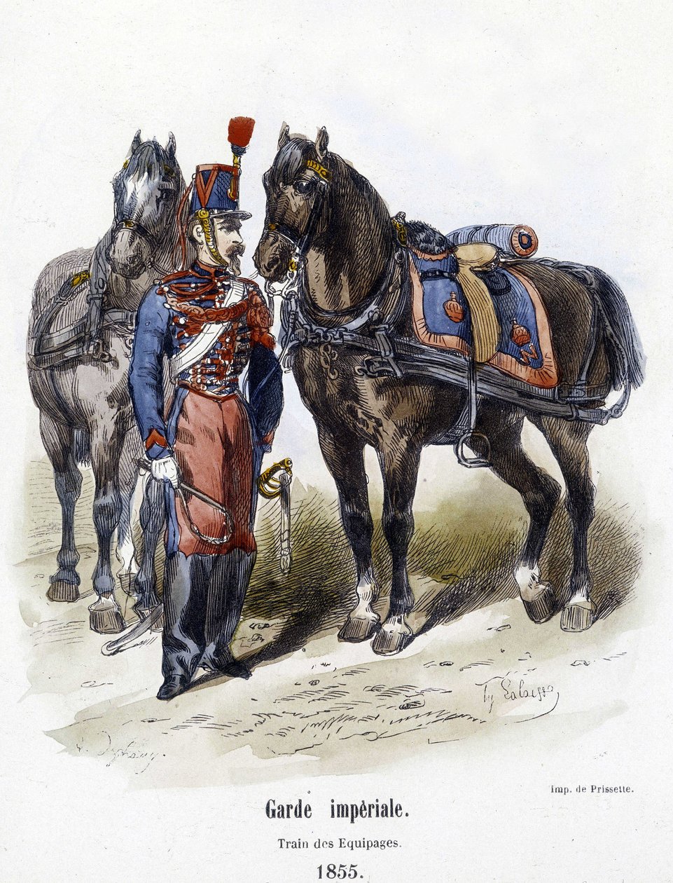 Garde impériale : train des équipages en 1855 - dans "Histoire de l