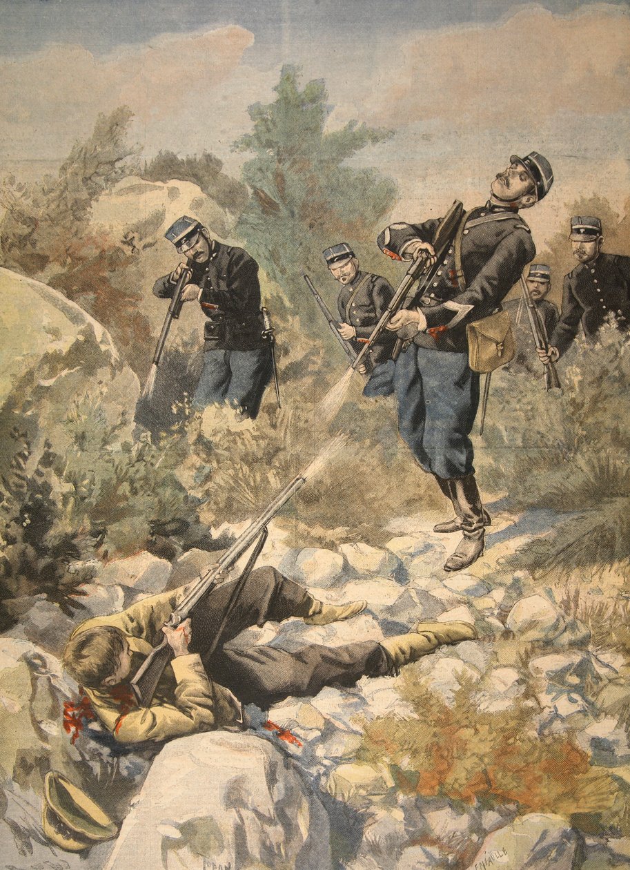 En Corse : police et gangster, illustration du Petit Journal : Supplément illustré, 1898 - French School