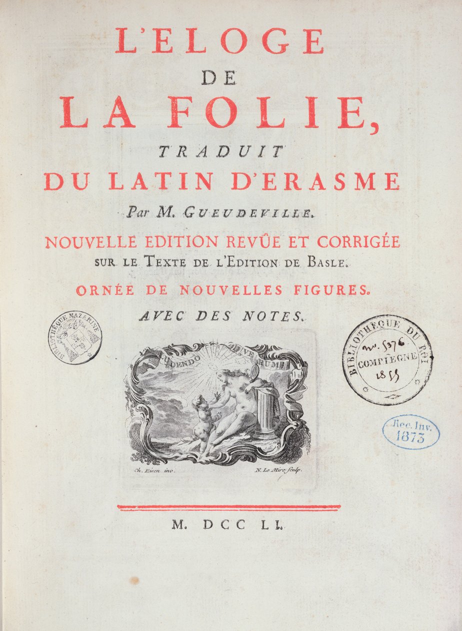 Éloge de la folie, 1751 - French School